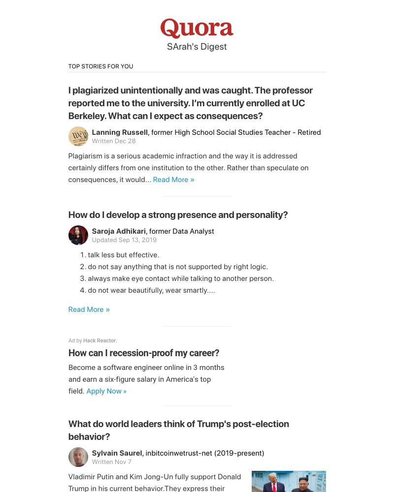 Quora - I plagiarized unintentionally and was caught. The professor reported me to the univer...?