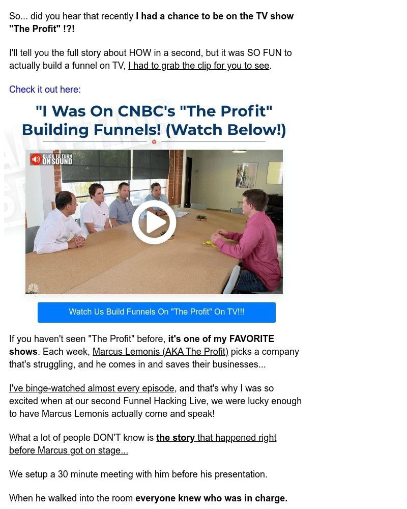 ClickFunnels - I was on CNBC's "THE PROFIT" building FUNNELS! (watch inside...)
