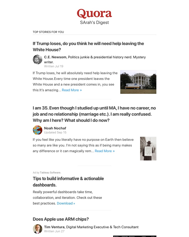 Quora - If Trump loses, do you think he will need help leaving the White House?
