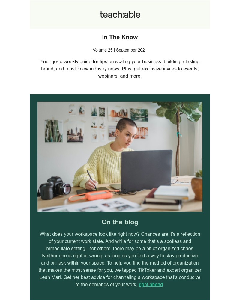 Teachable - If you describe your desk as “organized chaos,” we have something to tell you