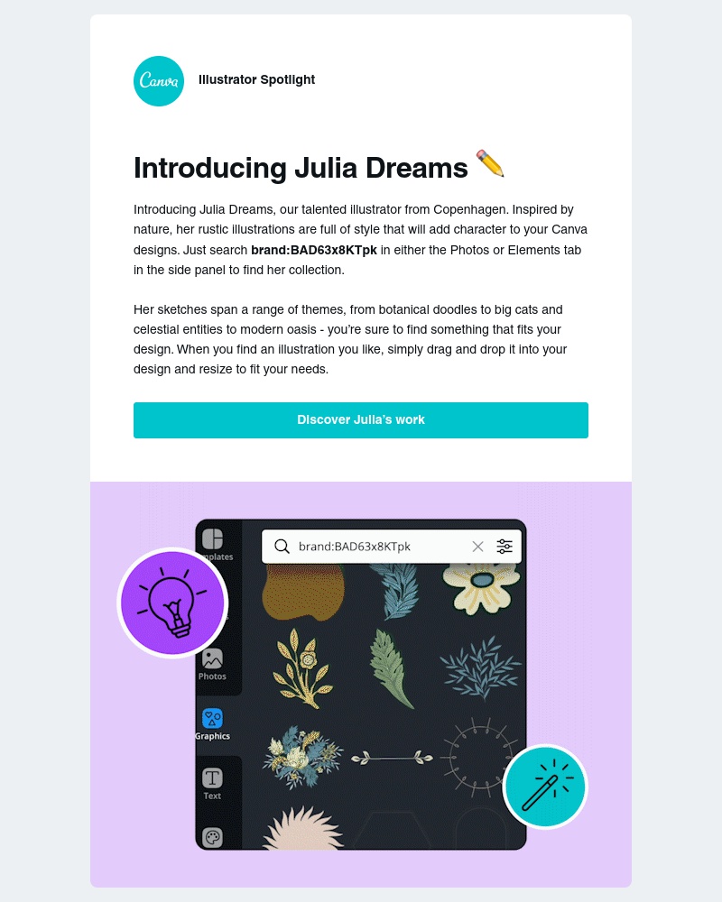Canva -    Illustrator spotlight: Julia Dreams ✏️
