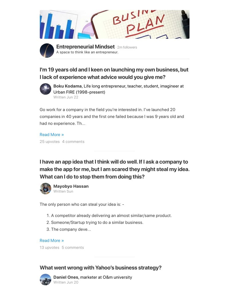 Quora - I'm 19 years old and I keen on launching my own business, but I lack of experience what advice would you give me?
