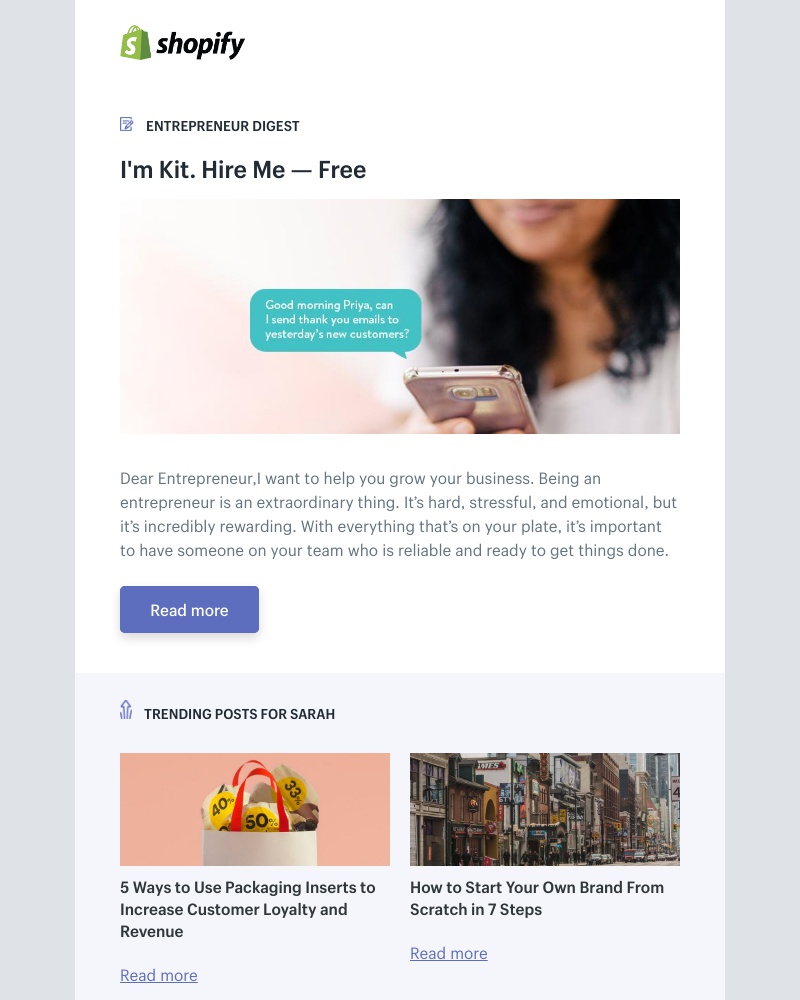 Shopify - I'm Kit. Hire Me — Free