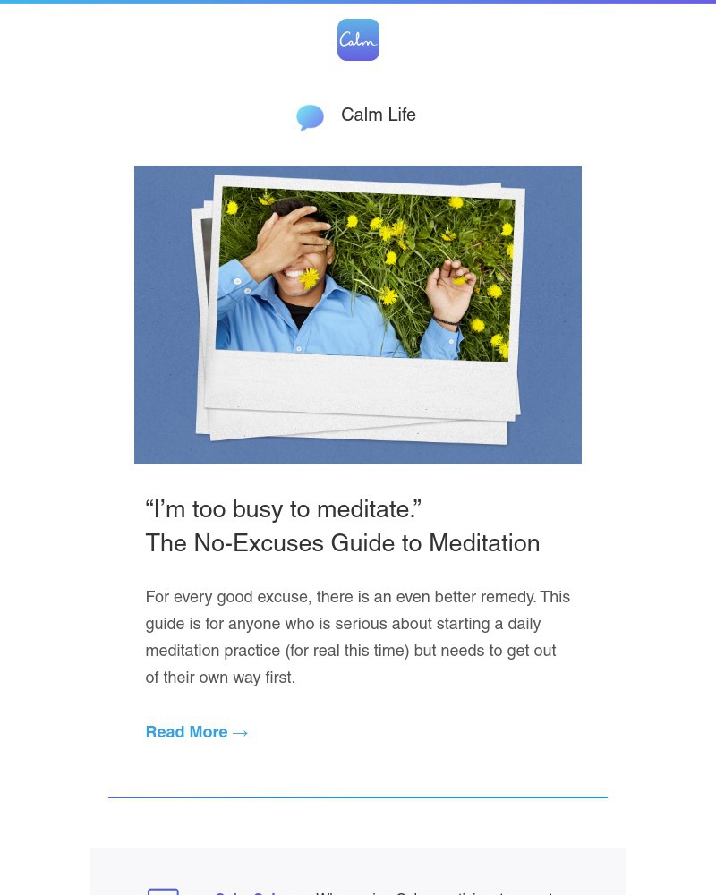Calm - “I’m too busy to meditate”