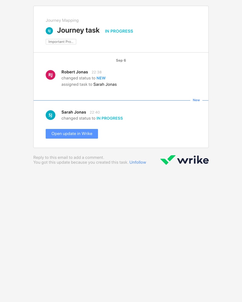 Wrike - [Important Project] Journey task