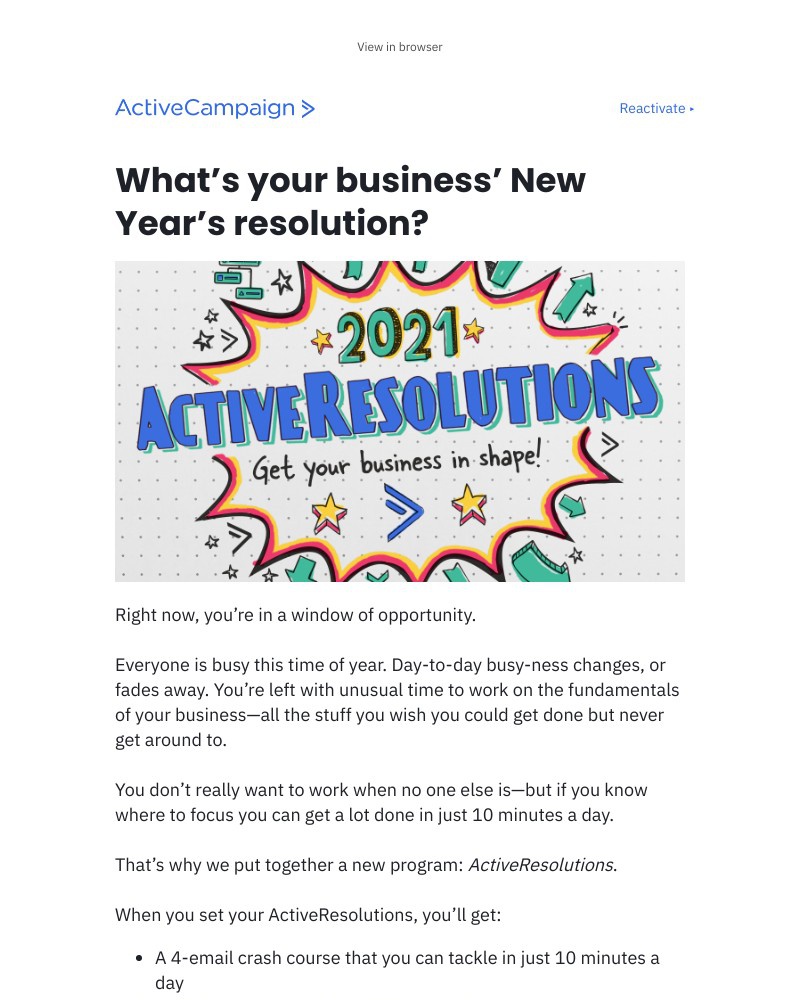  - In 10 minutes a day, make next year amazing