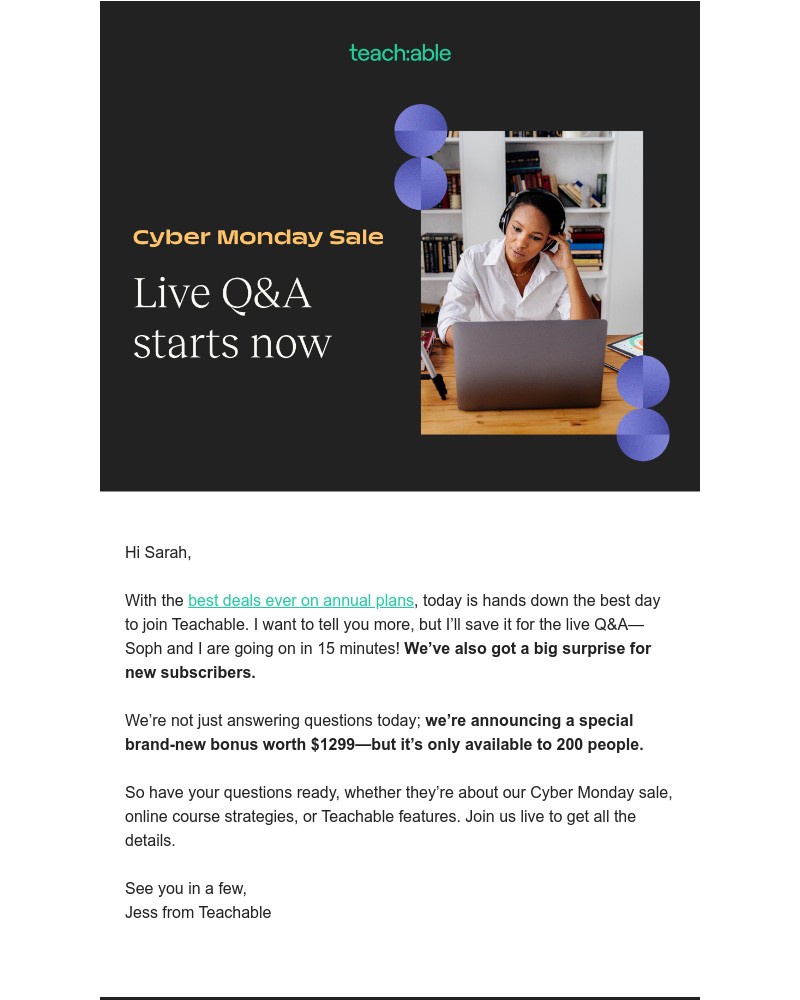 Teachable - In 15 Minutes: Live Q&A and a giveaway worth $1299