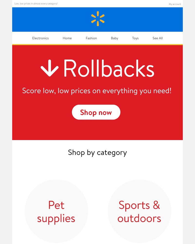 Walmart - Incoming: Rollbacks 🙌