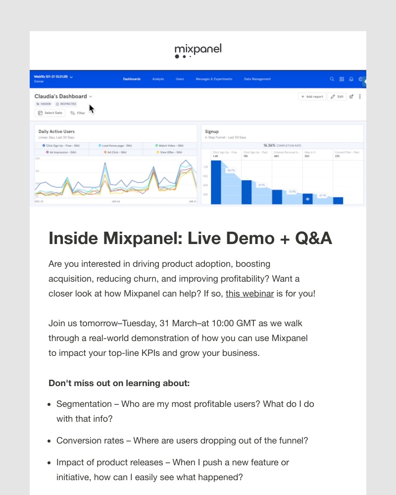 Onboarding on Mixpanel video screenshot