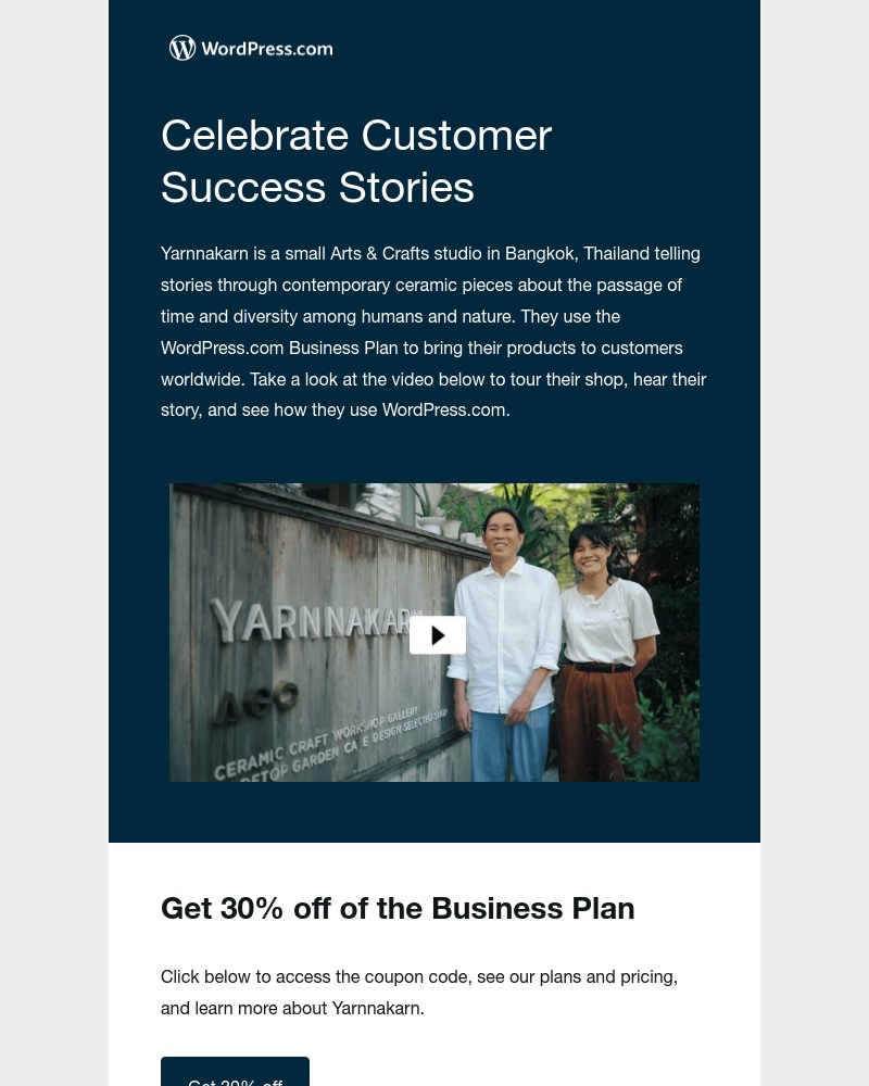 WordPress - Inspiring Customer Success Story + 30% Discount!