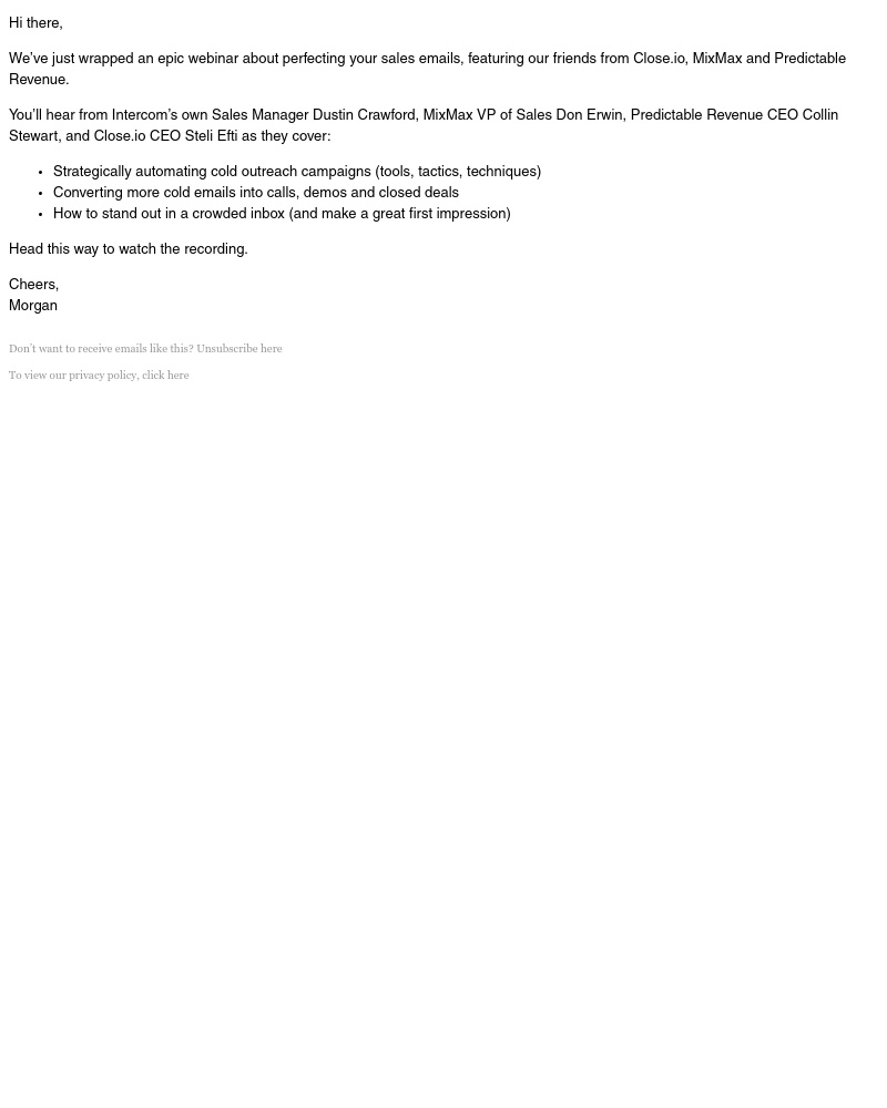 Intercom - Interested in perfecting your sales emails?