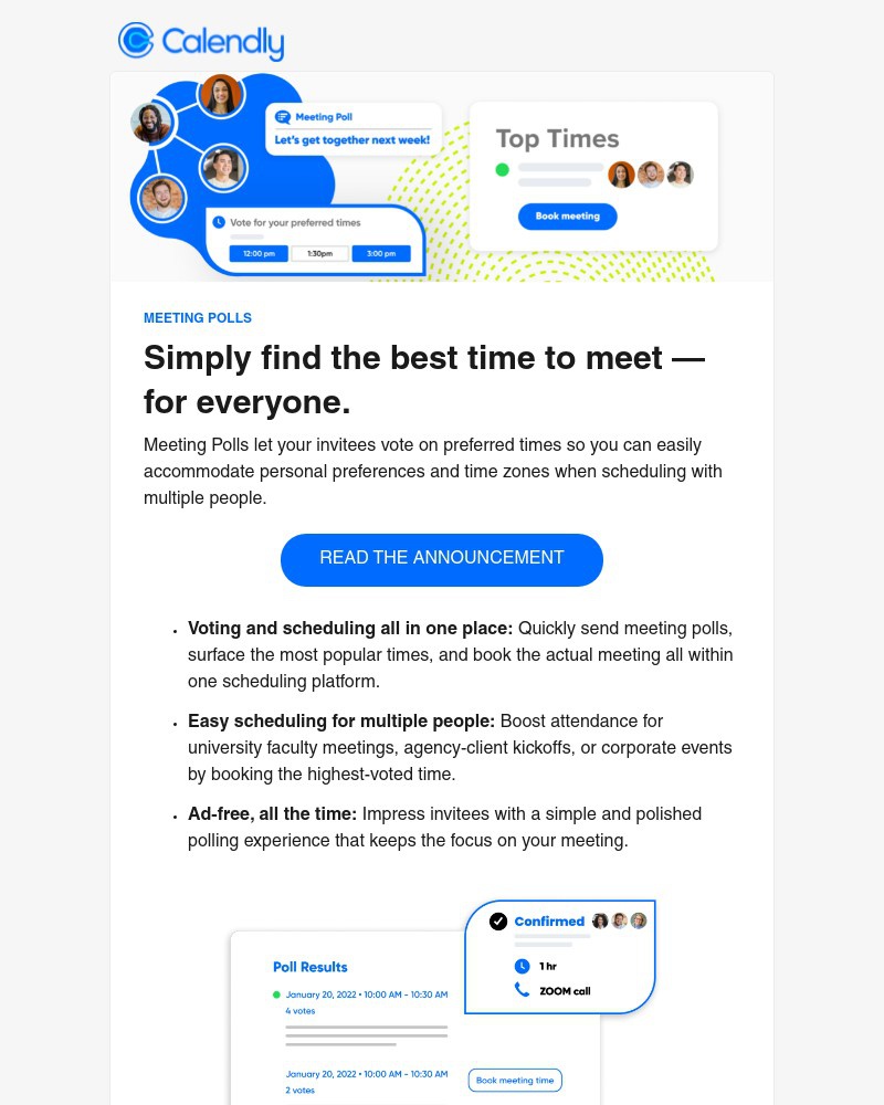 Calendly - Introducing Meeting Polls: Now available in Calendly
