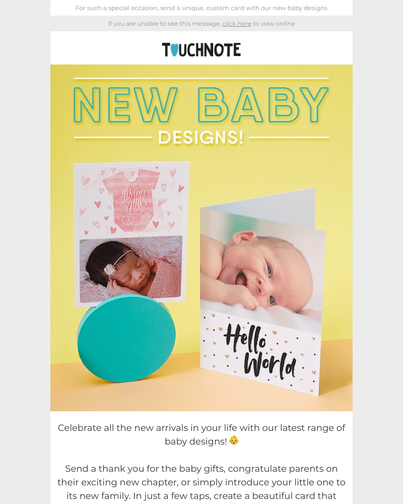 TouchNote - Introducing our new baby range 🍼