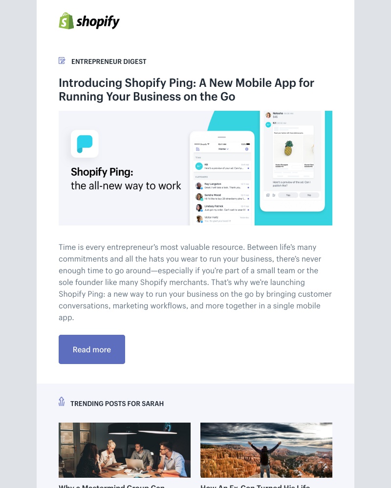 Shopify - Introducing Shopify Ping: A New Mobile App for Running Your Business on the Go