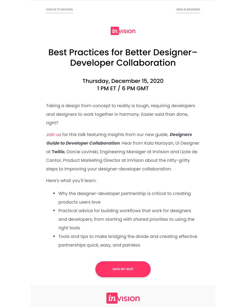 InVision - InVision Talk: Best Practices for Better Designer–Developer Collaboration