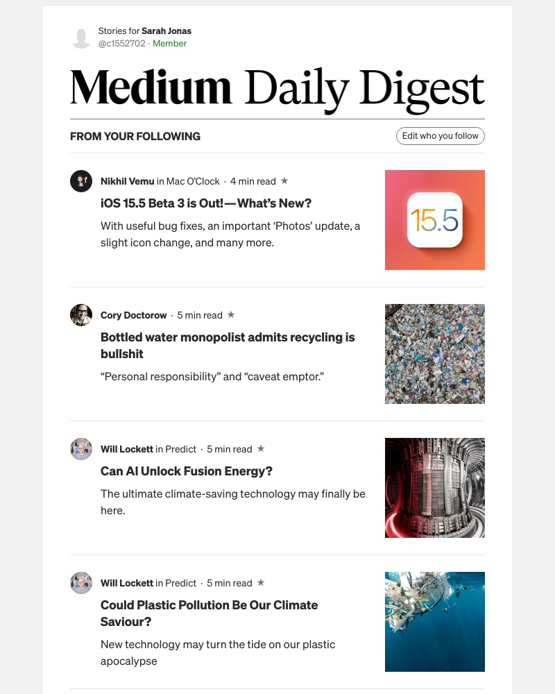 Medium - iOS 15.5 Beta 3 is Out! — What’s New? | Nikhil Vemu in Mac O’Clock