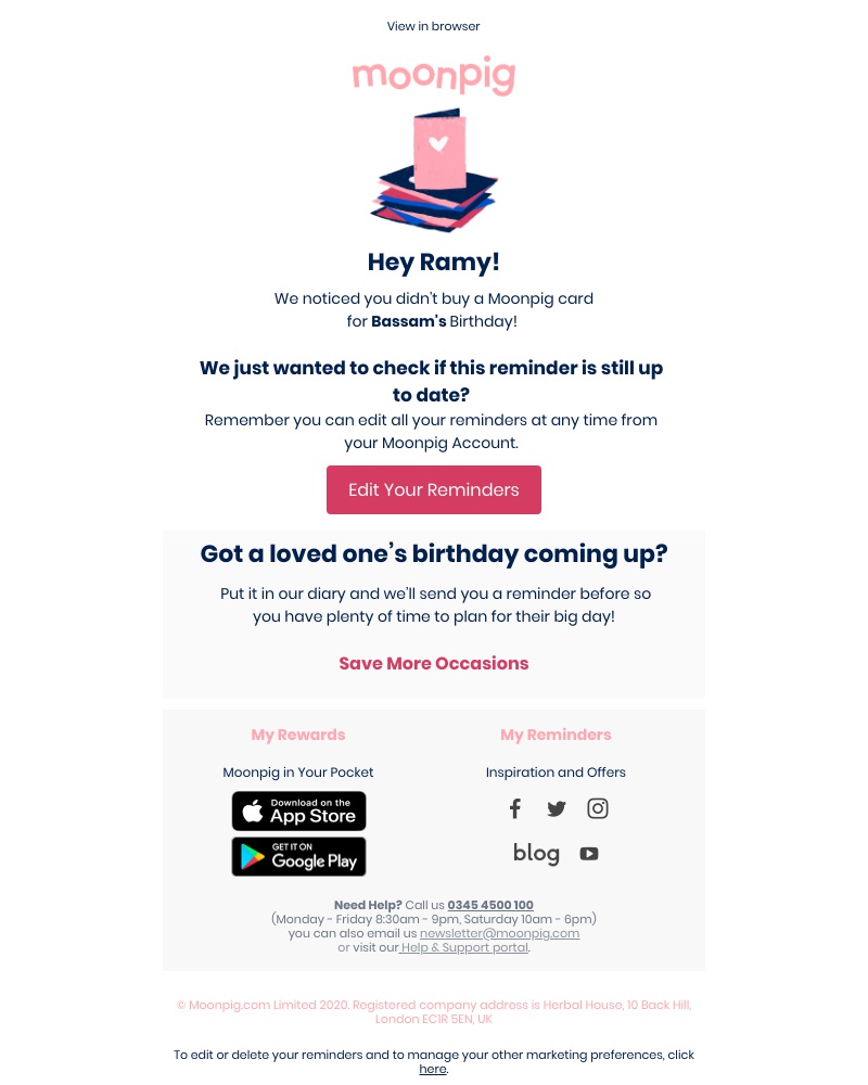 Moonpig - Is this reminder still up-to-date? 🤔