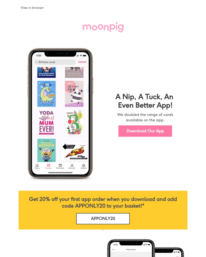 Moonpig - It was time for a facelift...