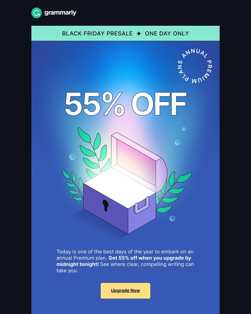 Grammarly - IT’S HERE: 55% off annual Premium plans