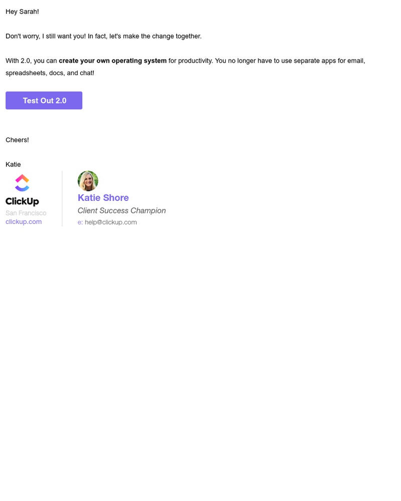 ClickUp - It's not you, it's us. We've changed.