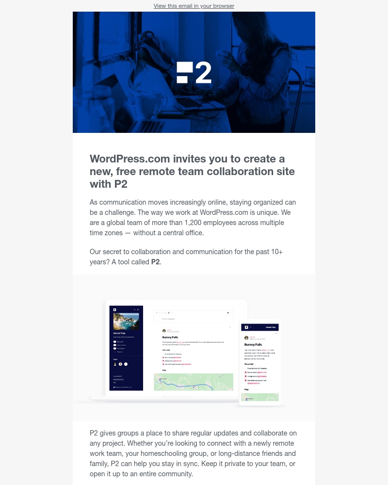 WordPress - It’s official. P2 is here.
