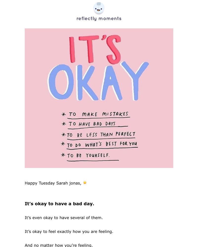 Reflectly - It’s okay to have a bad day