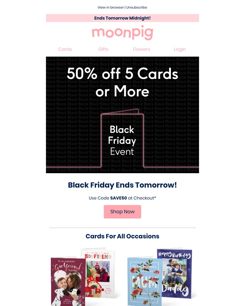 Moonpig - It’s the final (Black Friday) countdown...🎸
