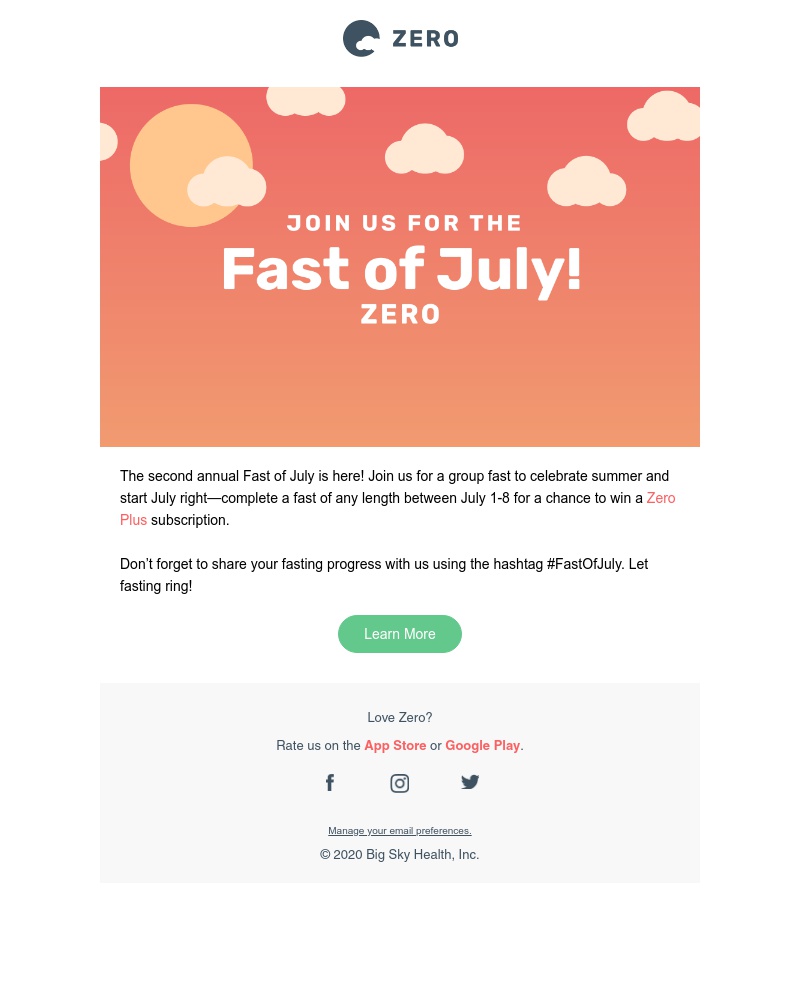 Zero - It’s time for a group fast!