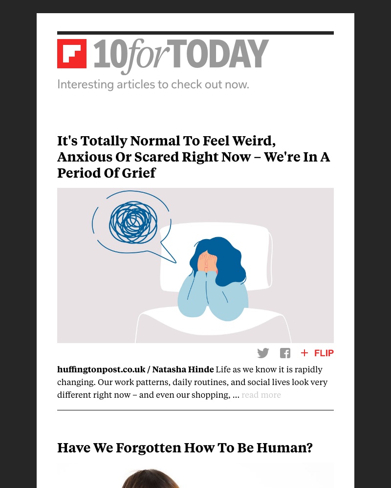 Flipboard - It's totally normal to feel weird, anxious or scared right now