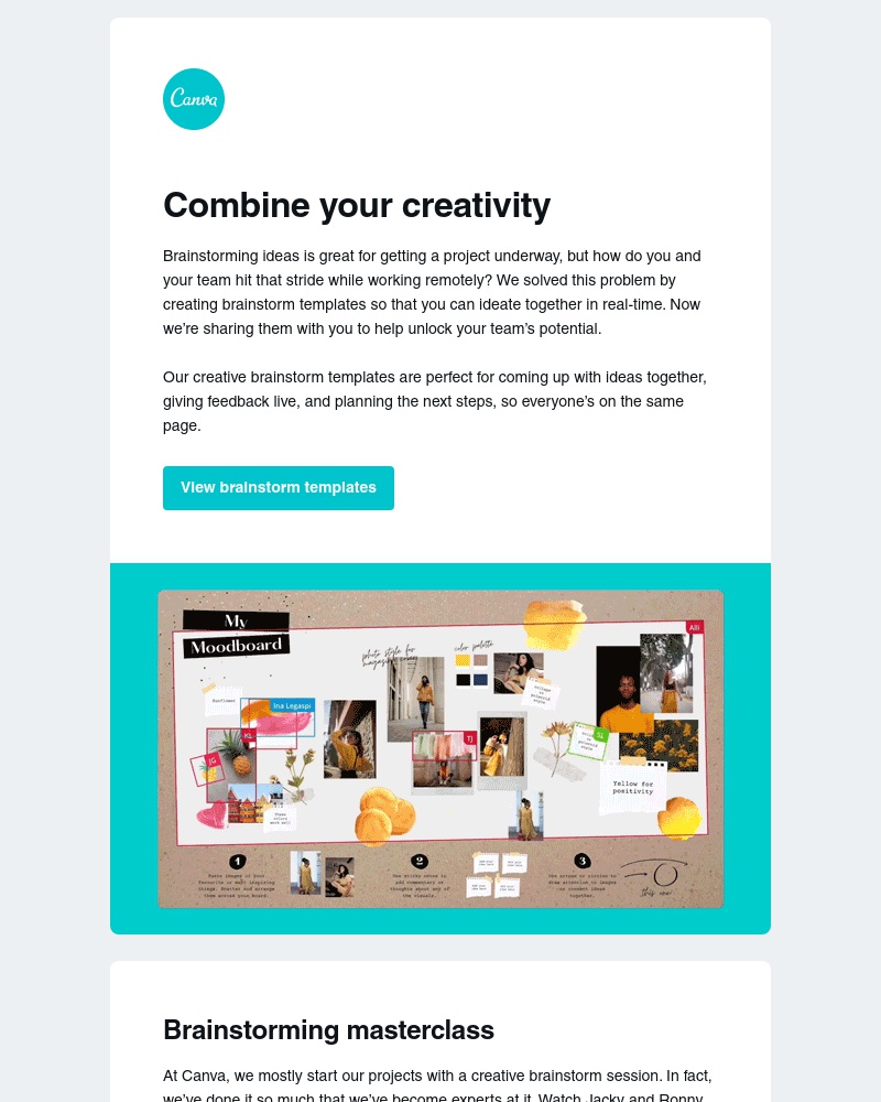 Canva - Jam on ideas in real-time with our brainstorm templates