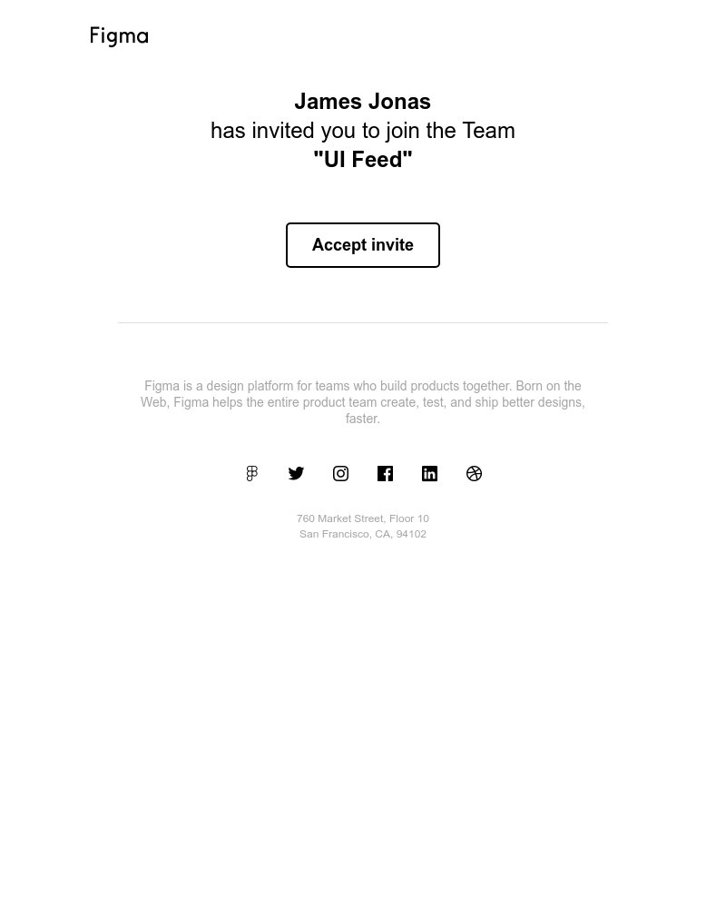 Accepting an invite on Figma video screenshot