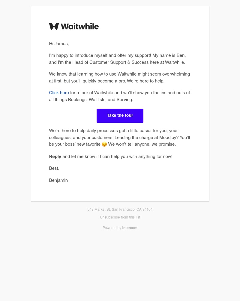 Waitwhile - James, you + Waitwhile = success