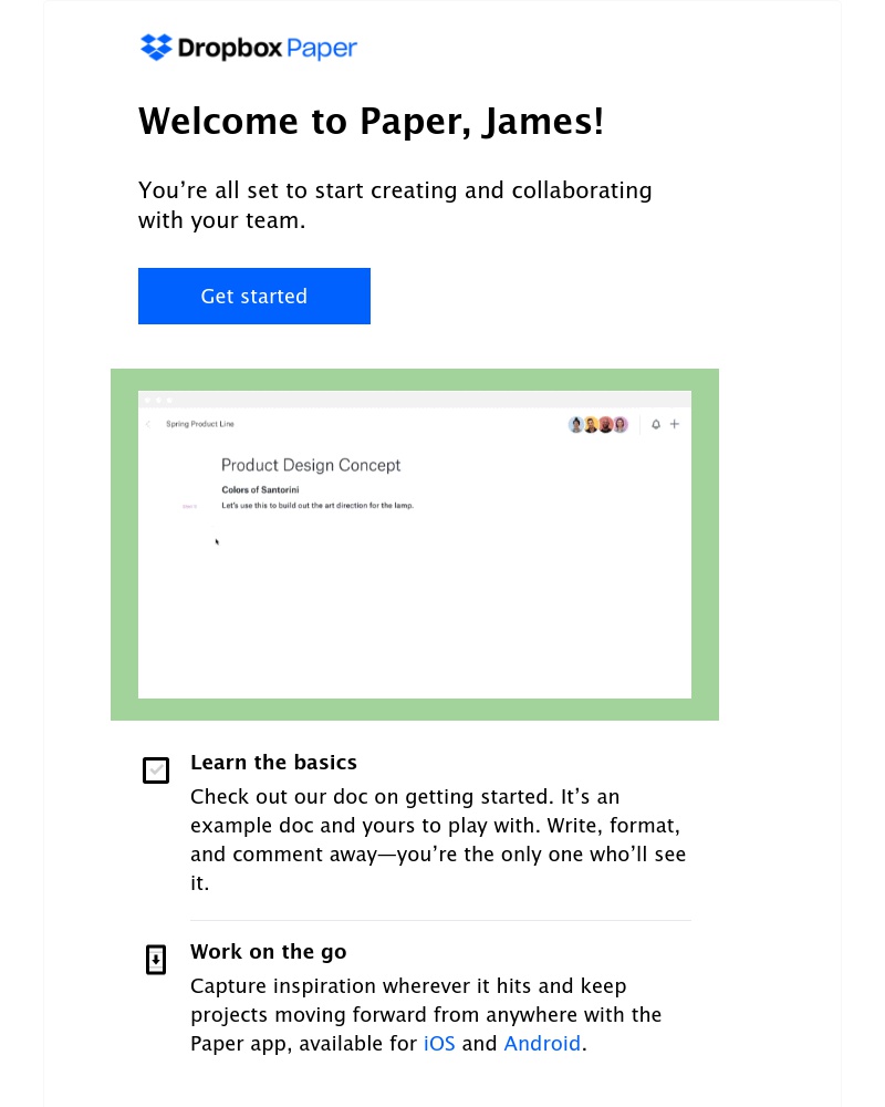 Accepting an invite on Dropbox Paper video screenshot