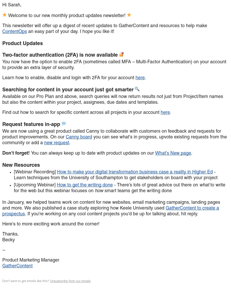 GatherContent - January releases, new features and resources! ⭐️