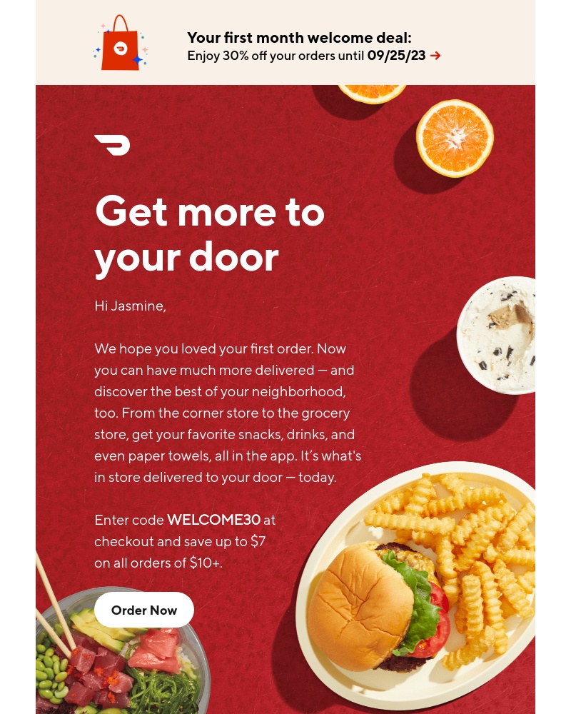  - Jasmine, don't forget your welcome gift!