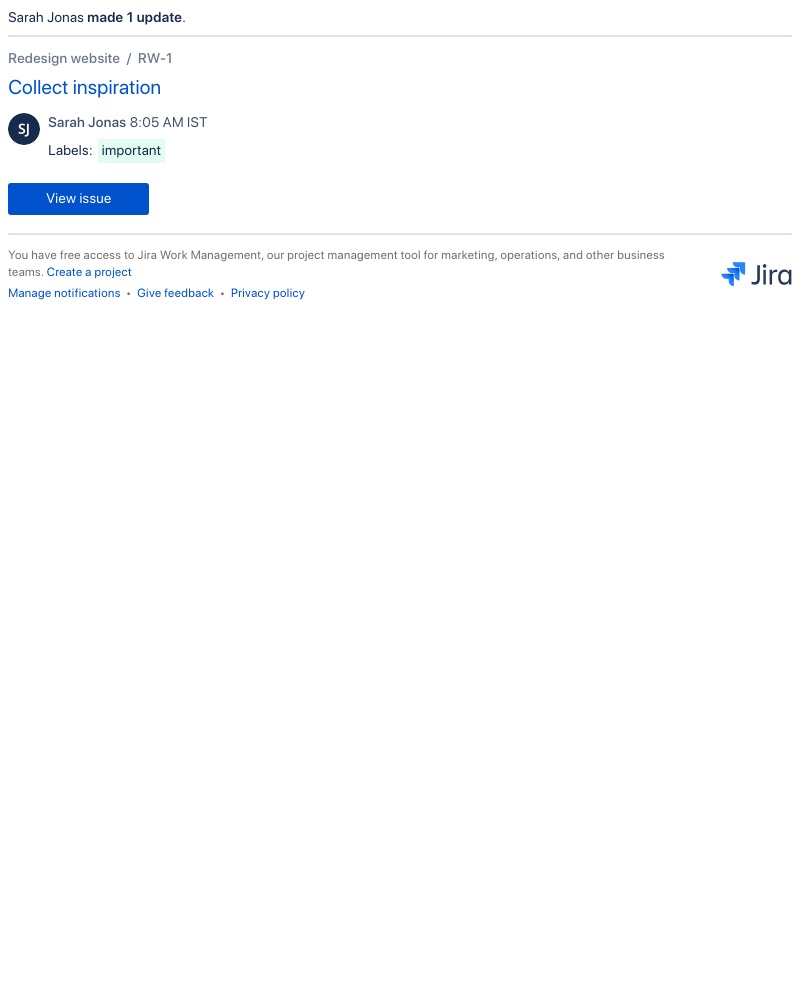 Jira - [JIRA] (RW-1) Collect inspiration