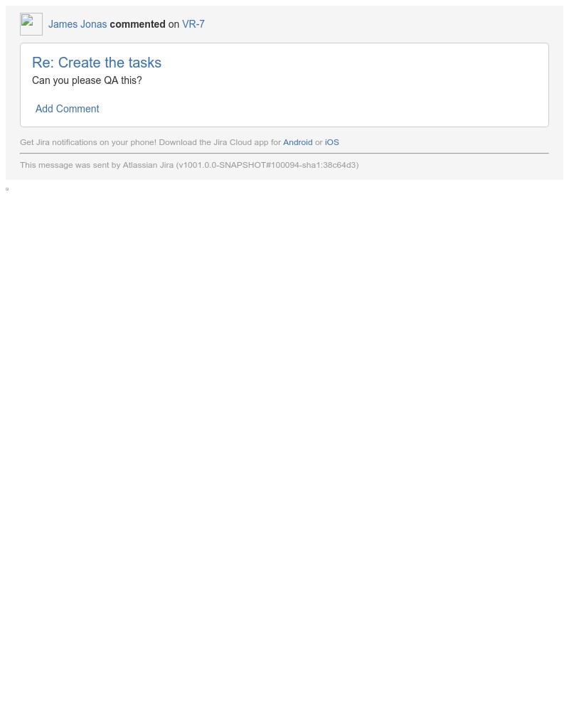 Jira - [JIRA] (VR-7) Create the tasks