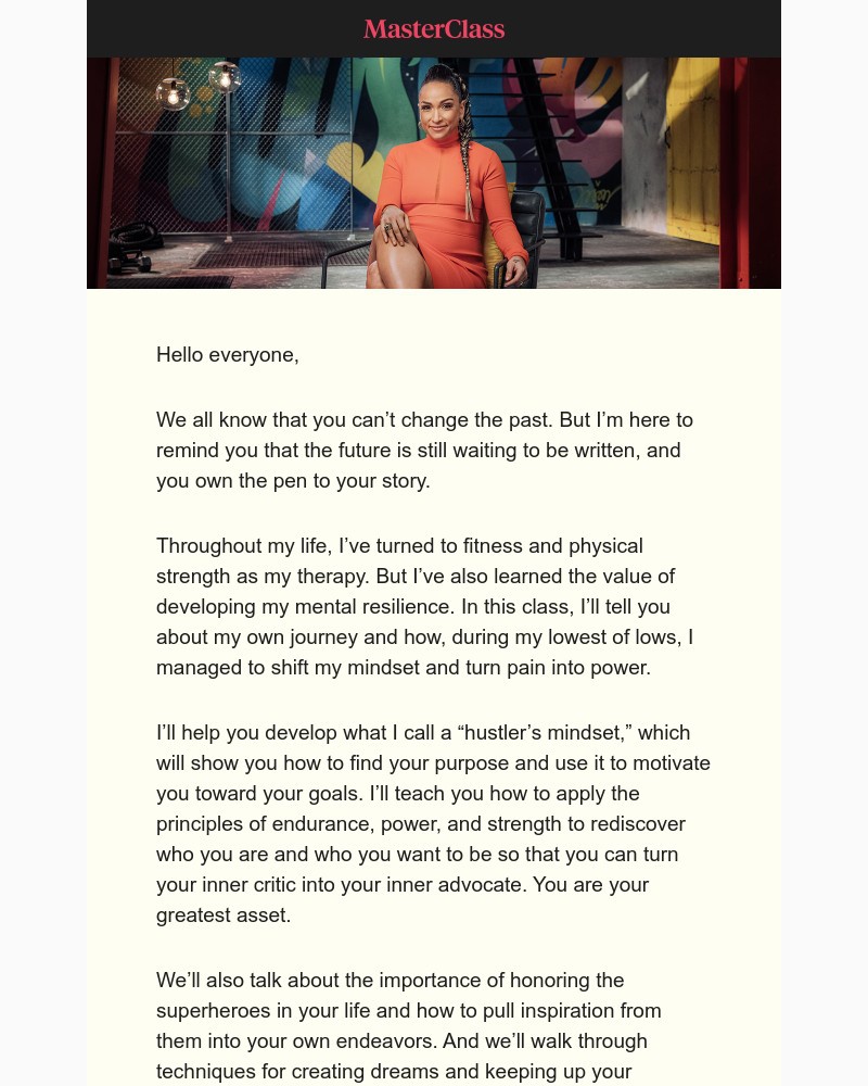  - Join me in my MasterClass on mental strength