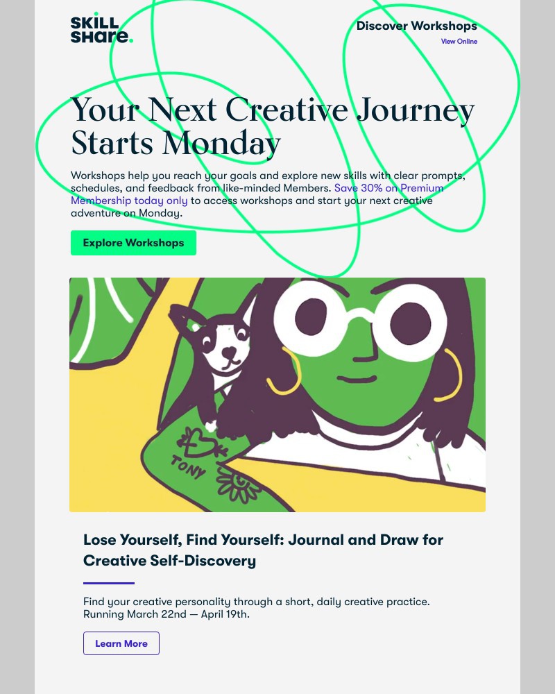 Skillshare - Join Our Newest Workshops Launching Monday