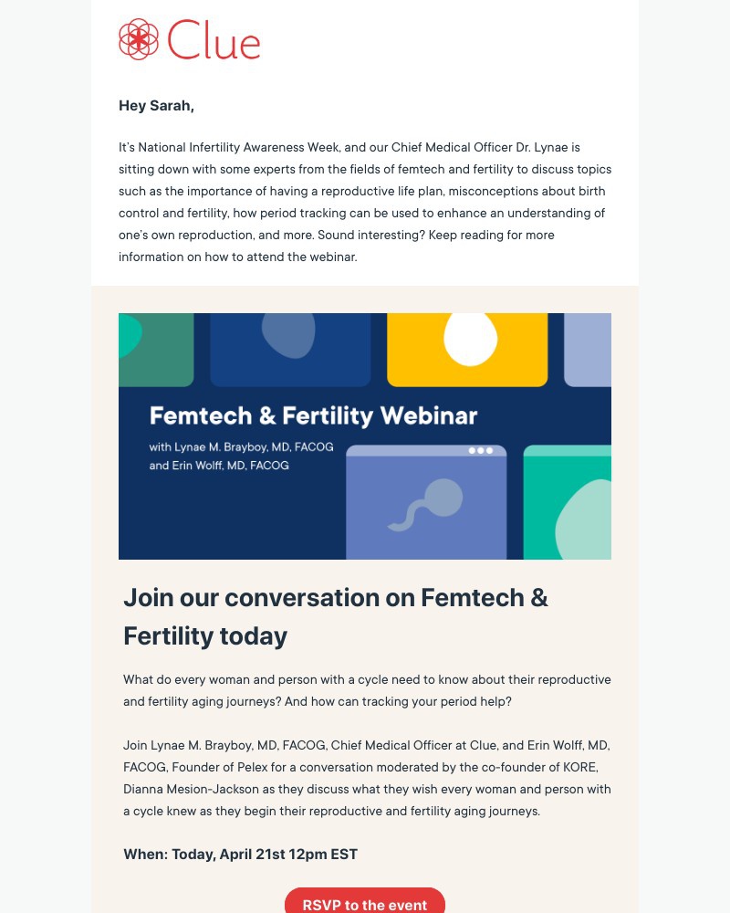 Clue - Join our webinar for National Infertility Awareness Week
