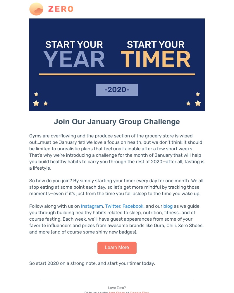 Zero - Join us for a January group challenge!