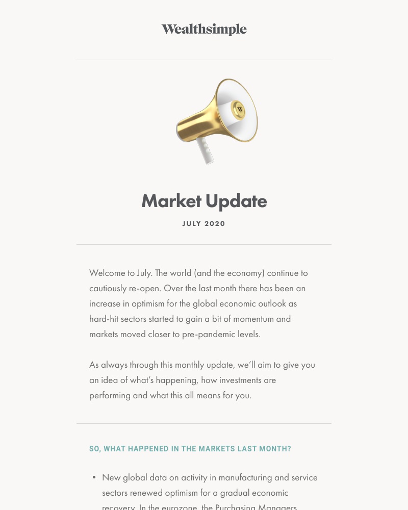 Wealthsimple - July Market Update