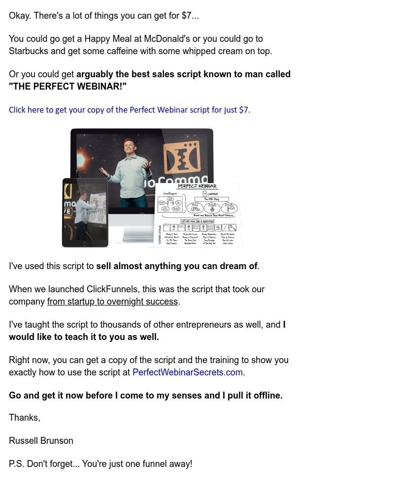 ClickFunnels - just $7: the PERFECT WEBINAR script...