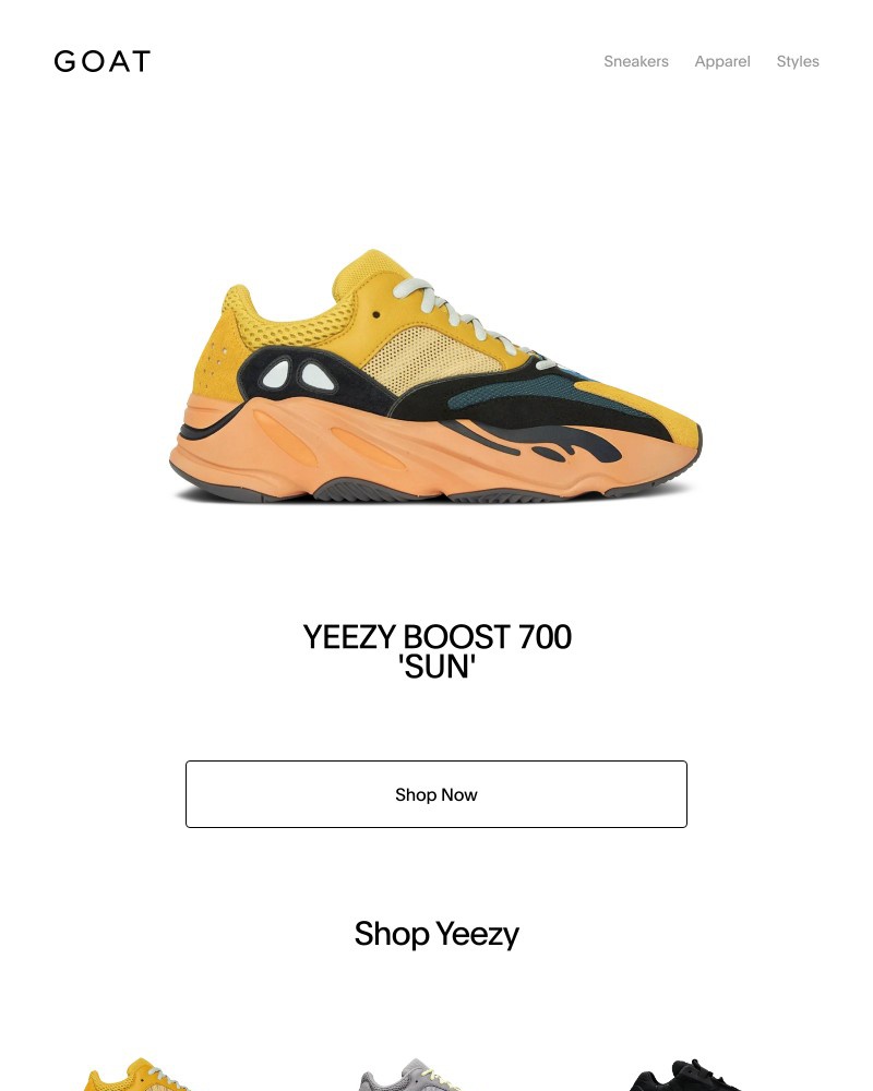 Goat - Just Dropped: Yeezy Boost 700 'Sun'