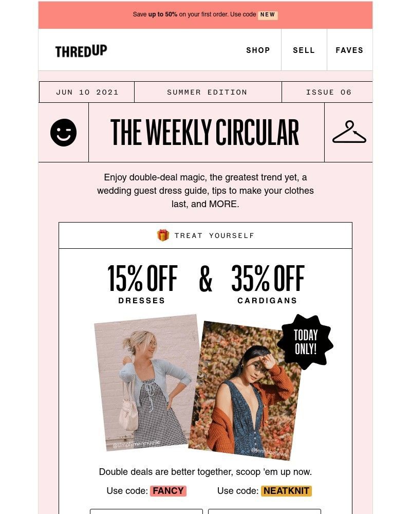 thredUP - JUST TODAY: 2 coupons inside! ✨