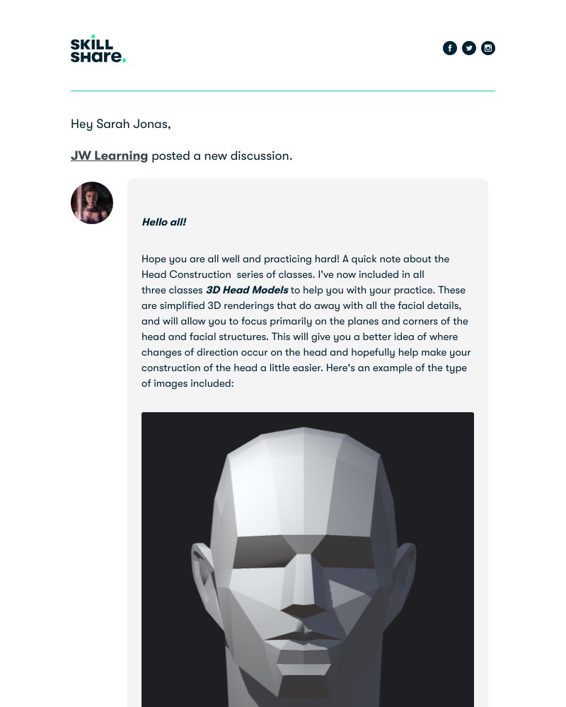Skillshare - JW Learning - 3D Head Models for Head Drawing Classes