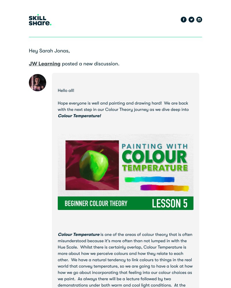 Skillshare - JW Learning - Beginner Colour / Color Theory Lesson 5  - Painting with Colour Temperature