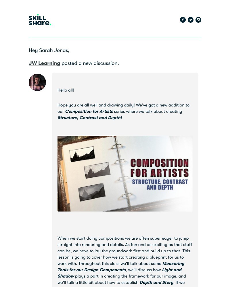 Skillshare - JW Learning - Composition For Artists - Structure, Contrast and Depth