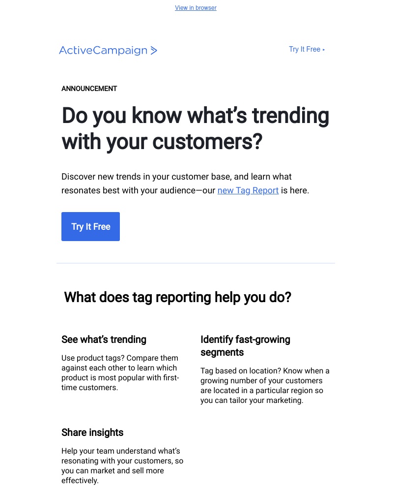  - Keep tabs on customer trends with our new report