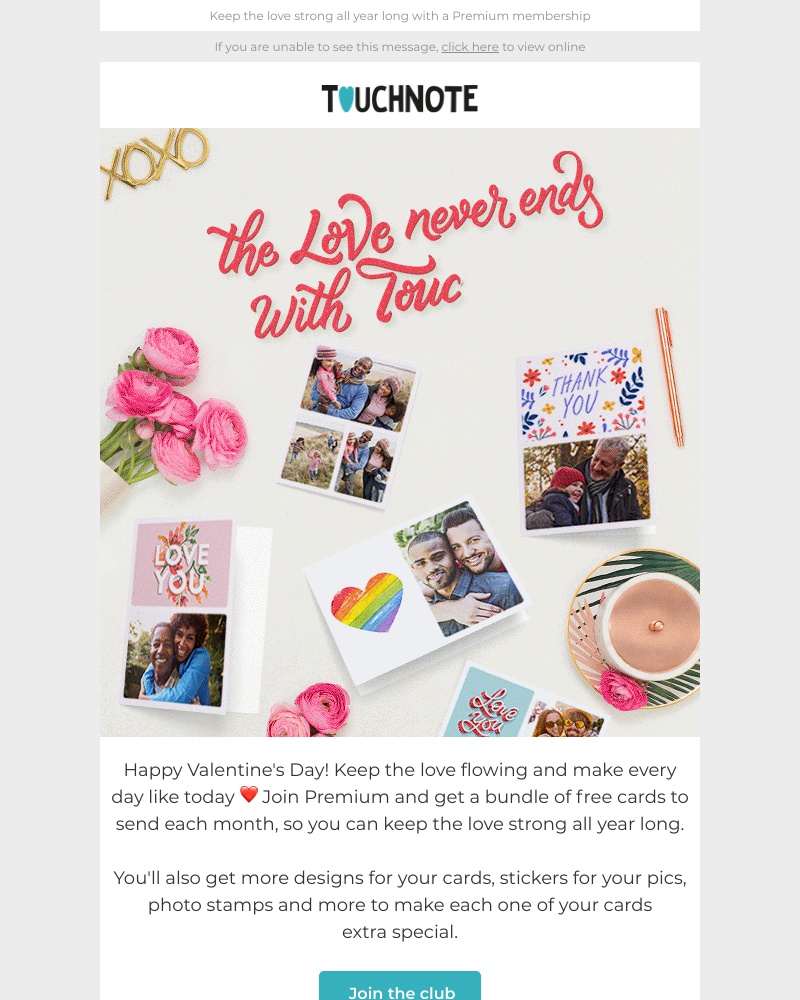TouchNote - Keep the love strong all year long 💌